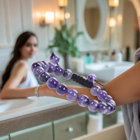 Certified Natural Amethyst Bracelet 8mm Beads - Spiritual Healing, Peace, Love...