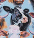 Cow Portrait Cotton Calico Fabric - Holstein, Hereford, Highland Cattle Precut Fabric by The Yard - One Yard...