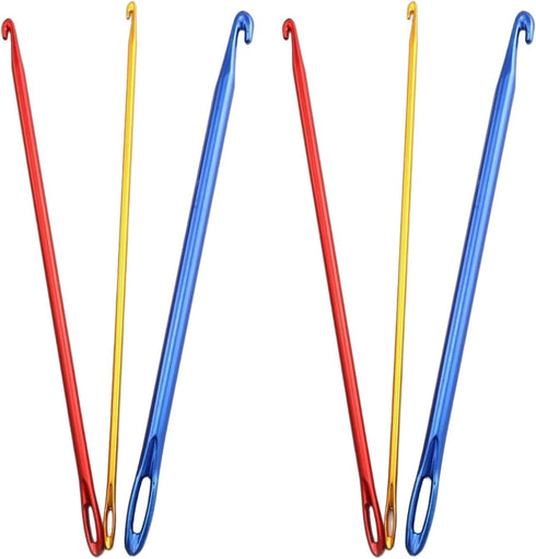 Zuoyou 6PCS Aluminum Tunisian Afghan Crochet Hook DIY Knitting Needles Tool with Eye 2.75/4/6mm......