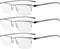 Eyekepper 3 Pairs Half-rim Reading Glasses for Men Metal Readers Silver Frame +1.25...