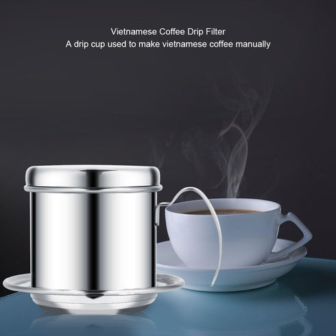Vietnamese Coffee Filter Maker, Stainless Steel Coffee Cup Vietnam Coffee Drip Filter Maker Infuser for Home Office Cafe Maker (Silver)...