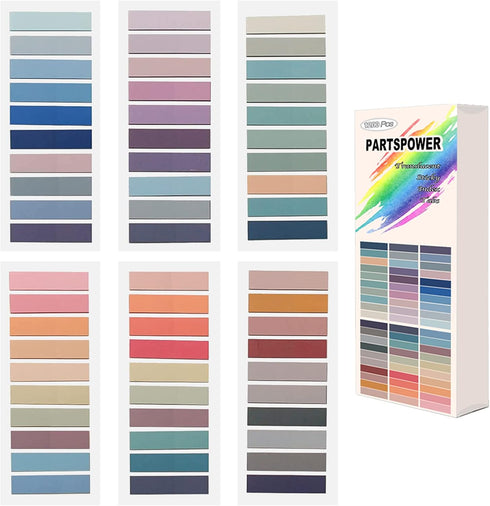 1200 Sheets Sticky Tabs for Books, Adhesive Plastic Book Tabs for Page Marking Categorizing Classifying, Translucent, Writable...