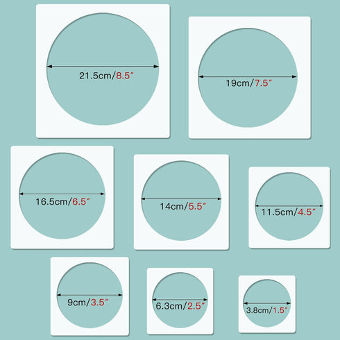 8PCS Large Circle Stencil, Large to Small Different Sizes Circle Templates for Painting?Circle Template for Drafting for Office and School Art Cra...