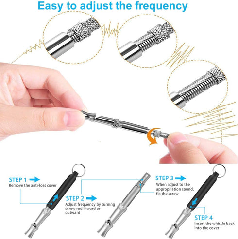 Dog Whistle 2 Pack, Dog Whistle to Stop Barking Neighbors Dog, Adjustable Ultrasonic Silent Dog Whistle, Professional Recall Dog Training Whistles...