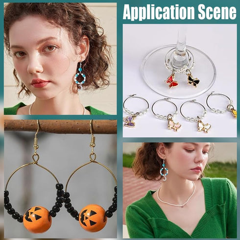 Beebeecraft 1 Box 50Pcs Earring Hoops for Jewelry Making Platinum Plated Wine Glass Charms Rings Beading Earrings Hoop for DIY Jewellery Earring C...