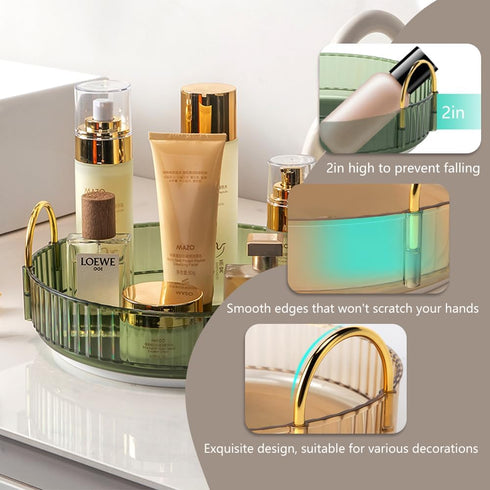 Rotating Makeup Organizer for Vanity, Spinning Cosmetics Storage for Bathroom Countertop, Skincare Holder Rack for Facial Cream, Perfume, Lotion, ...