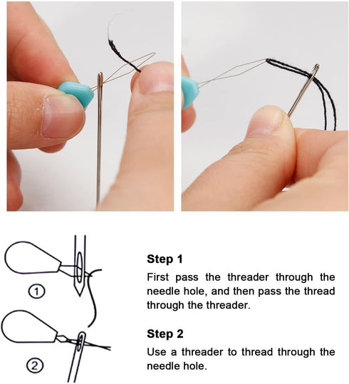 Ryalan Weaving Needle Combo Deal Black Thread with 10pcs Needle for Making Wig Sewing Hair Weft Hair Weave Extension, Big Medium and Small C J Sha...