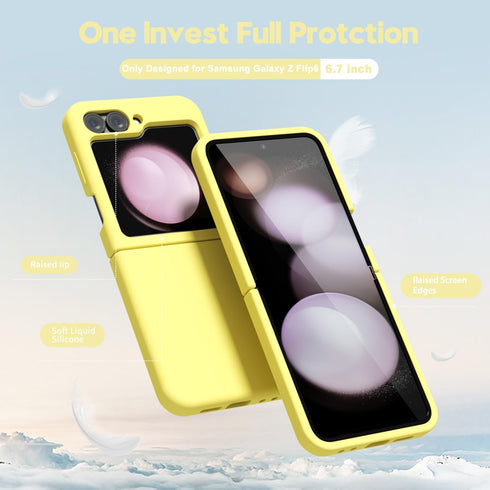 oakxco for Samsung Galaxy Z Flip 6 Phone Case Liquid Silicone, Thin Slim Soft Rubber Gel TPU Plain Simple Cover for Women Girl Cute, Matte Solid C...