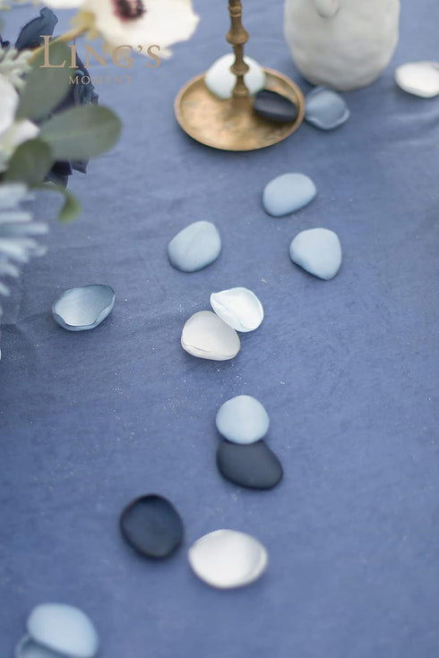 Ling's Moment Rose Petals, Silk Flower Petals for Wedding/Aisle/Flower Girl Baskets/Table Centerpiece Décor,etc.Dusty Blue Navy 200pcs...