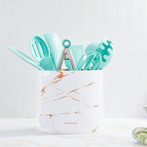 Kitchen Essentials Kitchen Utensil Holder for Countertop Organizer 6.5? Large Cooking Utensil Crock Farmhouse Utensil Caddy Modern Home Décor Big ...