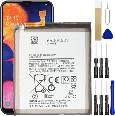 WUHAO for Samsung Galaxy A10e Battery EB-BA202ABU Replacement Battery Upgraded for Galaxy A10e A102U SM-A102U/A20e SM-A202F/DS/A20e Dual SIM SM-A2...