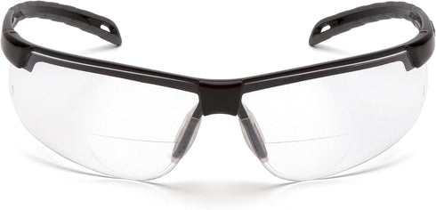 Pyramex Ever-Lite Lightweight Safety Glass Bifocal Readers 3.0 Diopter Black Frame Clear H2Max Anti Fog Lens...