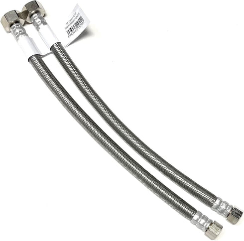 Faucet Water Supply Connector Line Braided Stainless Steel, Faucet Supply Line - 3/8 Female Compression Thread x 1/2 Female Iron Pipe Thread (3/8"...