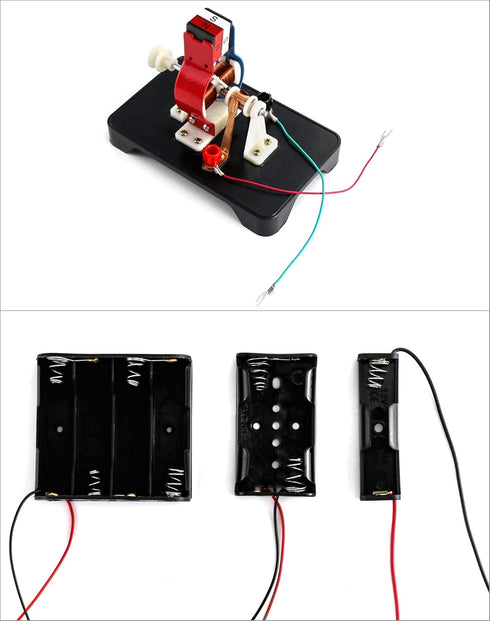 QWORK Electric Motor DC Motors Model, DIY Simple Project Assemble Kit DC 9V 12V for School Students Labs Physics Science Educational...