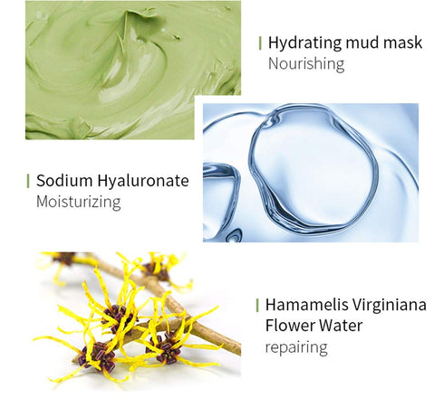 Face Green Mud Mask Moisturizing Mild Deep Cleansing Smoothing Skin Shrinking Pores Dryness Daily Skin Care...