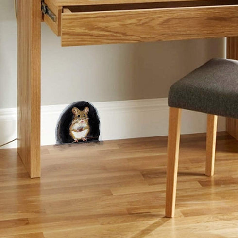 3D Mouse Hole Realistic Wall Sticker,Mouse in a Hole Wall Decal Fun Art,Home Decor,Vinyl,for Living Room Nursery Bedroom Kids Room Wall Decoration...