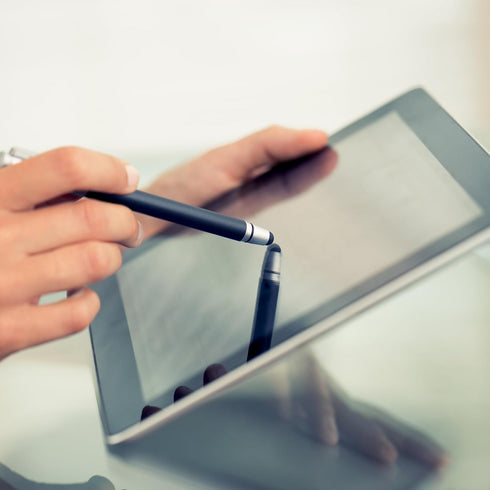 PATIKIL Ballpoint Pen with Stylus Tip, 6 Pack 2 in 1 Metal Pen Black Ink 1.0mm Medium Point Stylus Pen for Touch Screens Style 2, Gray......