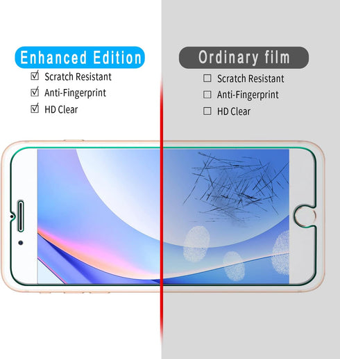 Slanku [3 Pack Screen Protector for iPhone SE 2022/2020 Tempered Glass Film, Bubble Free, Anti Scratch, Case Friendly, Easy to install......