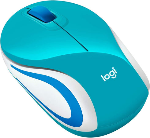 Logitech Wireless Mini Mouse M187 Ultra Portable,1000 DPI Optical Tracking, 3-Buttons, PC/Mac/Laptop - Bright Teal...