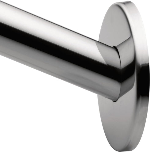 Moen 65-F-PS Donner Low-Profile Curved Shower Rod Flange Kit, Polished Stainless...