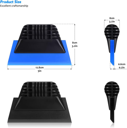 EHDIS Window Tint Tool 5-inch Rubber Window Squeegee Set 2PCS Non-Slip Handy Tint Squeegee for Window Tinting,Vinyl Applicator Household Shower,Mi...
