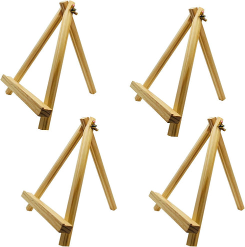 4 Pcs 9.4 Inch Mini Wood Easel, Tabletop Easel Stand for Painting, Canvases, Art, and Crafts...