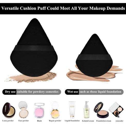 Maitys 12 Pieces Powder Puff Triangle Face Makeup Cosmetic for Loose Powder Soft Body Washable Reusable Foundation Sponge Mineral Wet Dry Makeup T...
