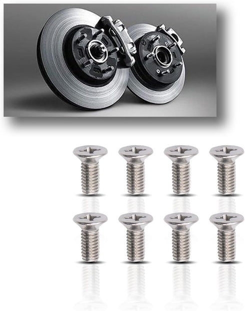 8-Pack Screw For Rotor Brake Disc Retaining, Retaining Hardware Bolts Screw Kit, Compatible With Honda, Acura, Hyundai and Kia Models, Stainless S...