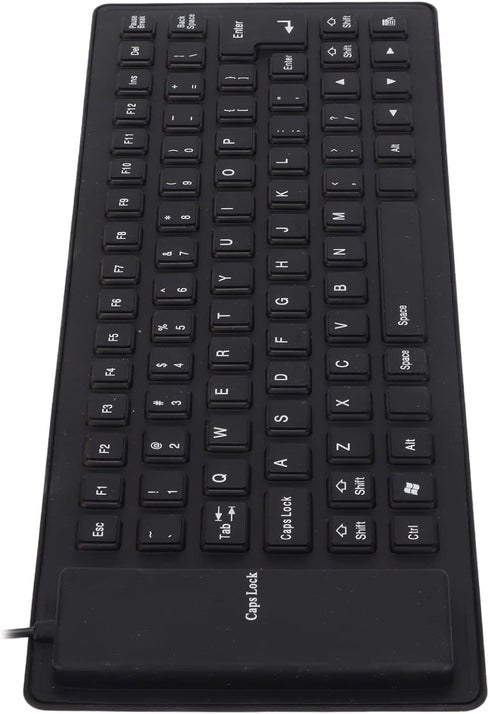 Silicone Folding Keyboard Portable Soft Keyboard Kit, USB Wired Silicone Keyboard for PC 85 Keys Standard Keyboard Light Weight Silent and Soft Fl...