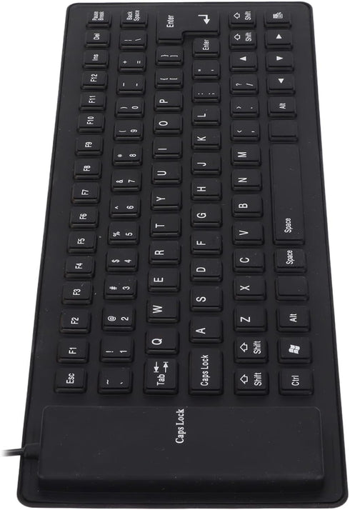 Pissente Foldable Silicone Keyboard, Fully Sealed Design Lightweight 85 Keys Portable Silent Soft Comfortable USB Wired Silicone Keyboard for Lapt...