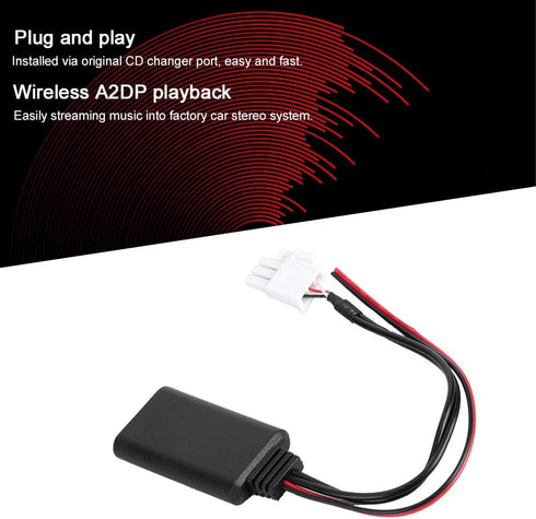 Qiilu 3-Pin AUX Bluetooth Adapter for Honda GL1800 Goldwing Car Bluetooth Wireless Audio Cable Adapter Stereo Music......