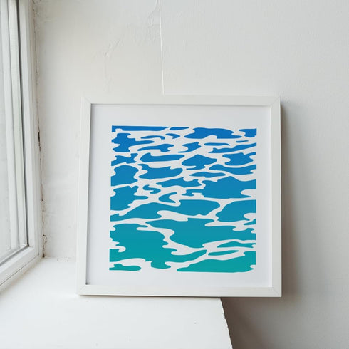 Sea Wave Stencil 11.8×11.8inch Large Summer Ocean Wave Stencils with Paint Brush Sea Surface Drawing Template for Wood Walls Canvas Furniture Art ...