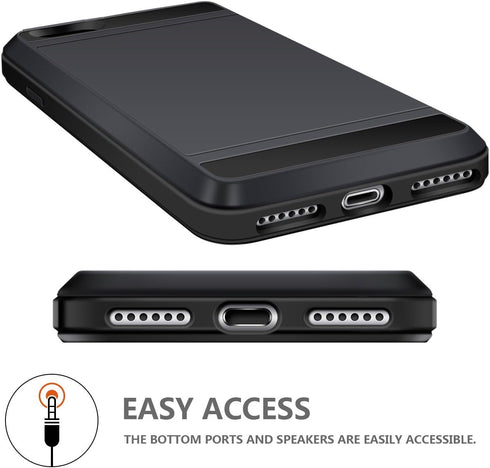 Vofolen for iPhone SE 2020 Case Wallet Credit Card Holder ID Slot Sliding Hidden Pocket Anti-Scratch Dual Layer Hybrid Bumper Armor Protective Har...