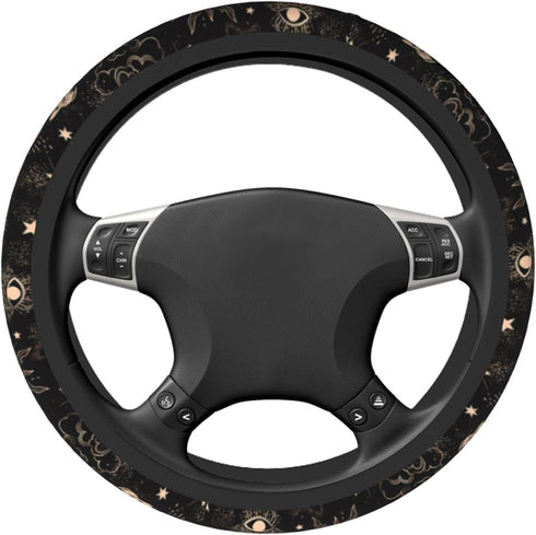 Star Moon Neoprene Car Steering Wheel Cover - Universal 15 Inch Non-Slip, Fit Auto SUV Sedan Vans Trucks...