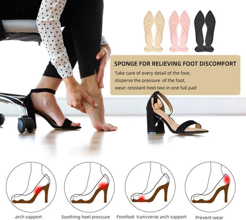 3 Pairs Insoles, Breathable Sponge High Heel Cushions for Women Size 5-9 (Tip)...