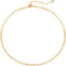 Dremmy Studios Dainty Gold Choker Necklace for Women 14K Gold Plated Coin Disc Figaro Layered Beaded Flat Mariner Sideways Cross Wishbone Link Cla...