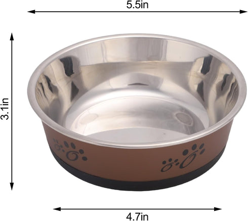 Cat Bowls Cat Dishes Pet Bowl Anti Slip Stainless Steel Cat Food Bowls Unbreakable,Thickened Cat Feeder Suitable for Indoor Small Pets Rubber Base...