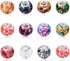 AIPRIDY 100Pcs 15x11mm Painting Murano Large Hole Glass Beads Mix Color with Silver Brass Cores European Charm fit Bracelet Necklace (Paint Splatt...