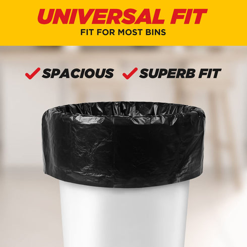 40-45 Gallon Heavy Duty Trash Bags, 1.5 Mil Black, 50 Count, Individually Folded, Industrial Strength, Made in USA...
