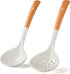 Ceramics Ladle Spoon Set of 2 Large Soup Ladle with Skimmer Slotted Spoons Kitchen Ladles Hot Pot Strainer Spoons for Cooking Serving Stirring (St...