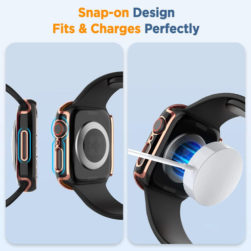 4 Pack Luxury Bumper Case for Apple Watch Series 7, Hard PC Protector 41mm iWatch Cover Frame Smartwatch Accessories (Black*2+White*2)...