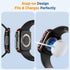 4 Pack Luxury Bumper Case for Apple Watch Series 7, Hard PC Protector 41mm iWatch Cover Frame Smartwatch Accessories (Black*2+White*2)...