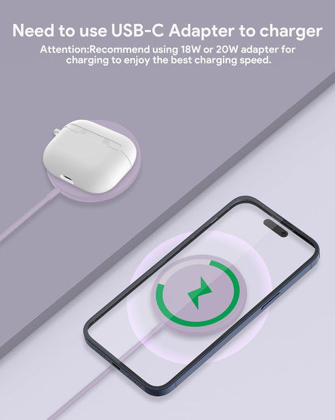 Magnetic Wireless Charging Pad for iPhone Compatible with Magsafe Charger 15W 2 Pack for iPhone 15/15 Plus/15 Pro/15 Pro Max/iPhone 14/14 Pro/14 P...