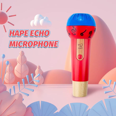 Hape Mighty Echo Microphone | Battery-Free Voice Amplifying Microphone Toy for Kids 1 Year & Up, Red, Model Number: E0337, L: 3.1, W: 3.1, H: 8.6 ...