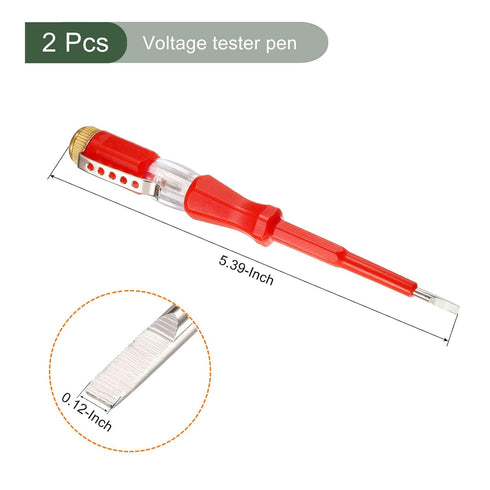 YOKIVE 2 Pcs Voltage Circuit Tester, 3mm Slotted Screwdriver, Great for Office, Art, Home, Daily Use (AC 100-500V, Red)...