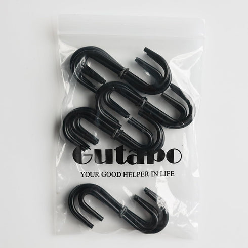 Gutapo 24 Pack Black S Shaped Hooks Small Hanging Hangers for Bathroom Bedroom Office Kitchen Garden...