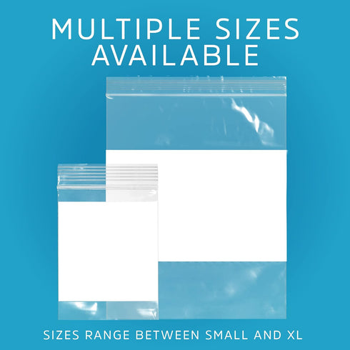 GPI - 2" x 3" - Bulk Pack of 100, 4 Mil Thick, Heavy Duty, Clear Plastic Reclosable Zip Bags, with Write-on White Block for Labeling, Strong & Dur...