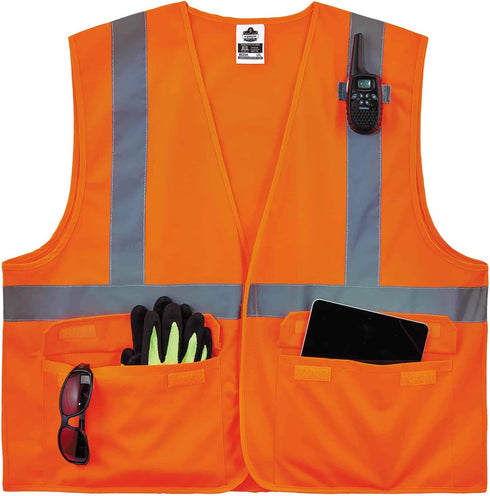 Ergodyne Unisex - H+l Class 2 Standard Solid Vest H L, Hook & Loop Orange, 4X-Large-5X-Large US...