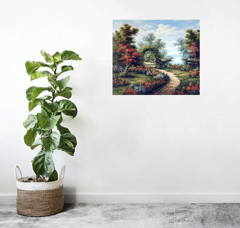 Landscape Wall Decor Garden Path Under Flower Arch Scenic? Art Print Poster (16x20)...