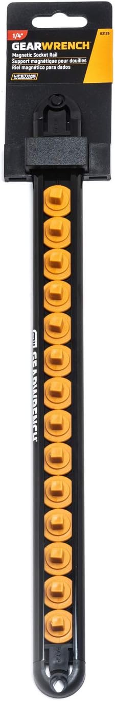 GEARWRENCH 1/4" Drive Magnetic Socket Rail Includes 14 Clips - 83126...